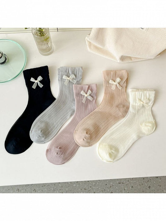 Short Bowknot Socks Colors with Lace Details Style 5 Lolita
