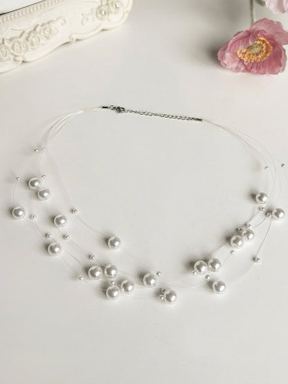 Elegant Pearl Pendant Necklace - With PUJI