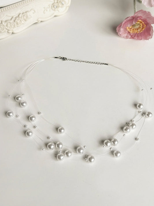 Elegant Pearl Pendant Necklace - With PUJI