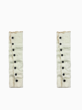 レーストリムボタンニットレッグウォーマー