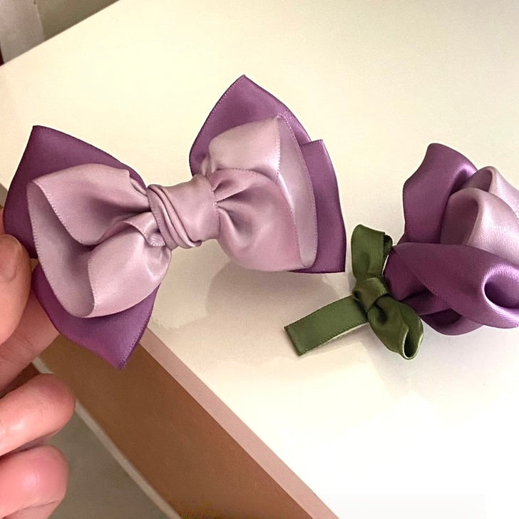 Bowknot Vintage Elegant Purple Hairclip Lolita