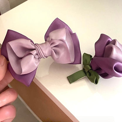 Bowknot Vintage Elegant Purple Hairclip Lolita