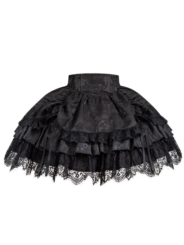 Gothic Detail Rock Layered Lolita Kordelzug Schwarz