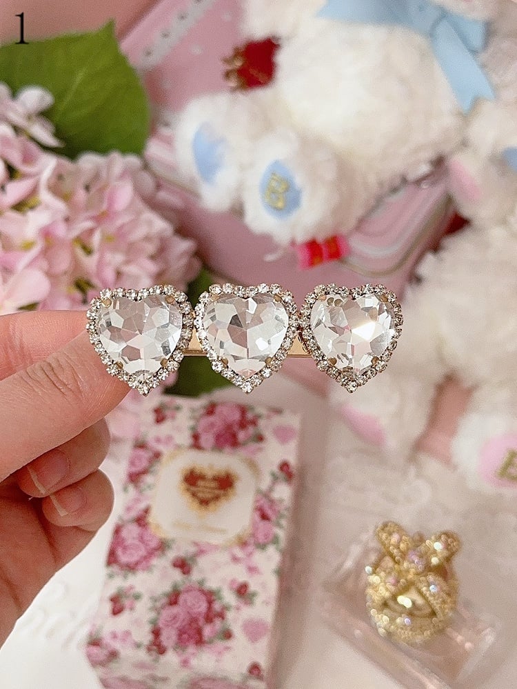 11 Optionen Strass Herz Haarspange