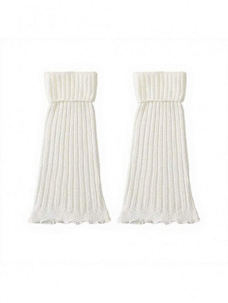 Knit Leg Warmers with Ruffle Trim - ModaSwings