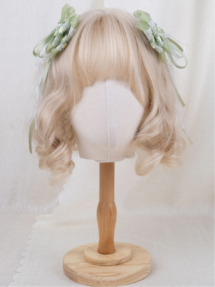 Green Hairclip Daisy Pair Lace