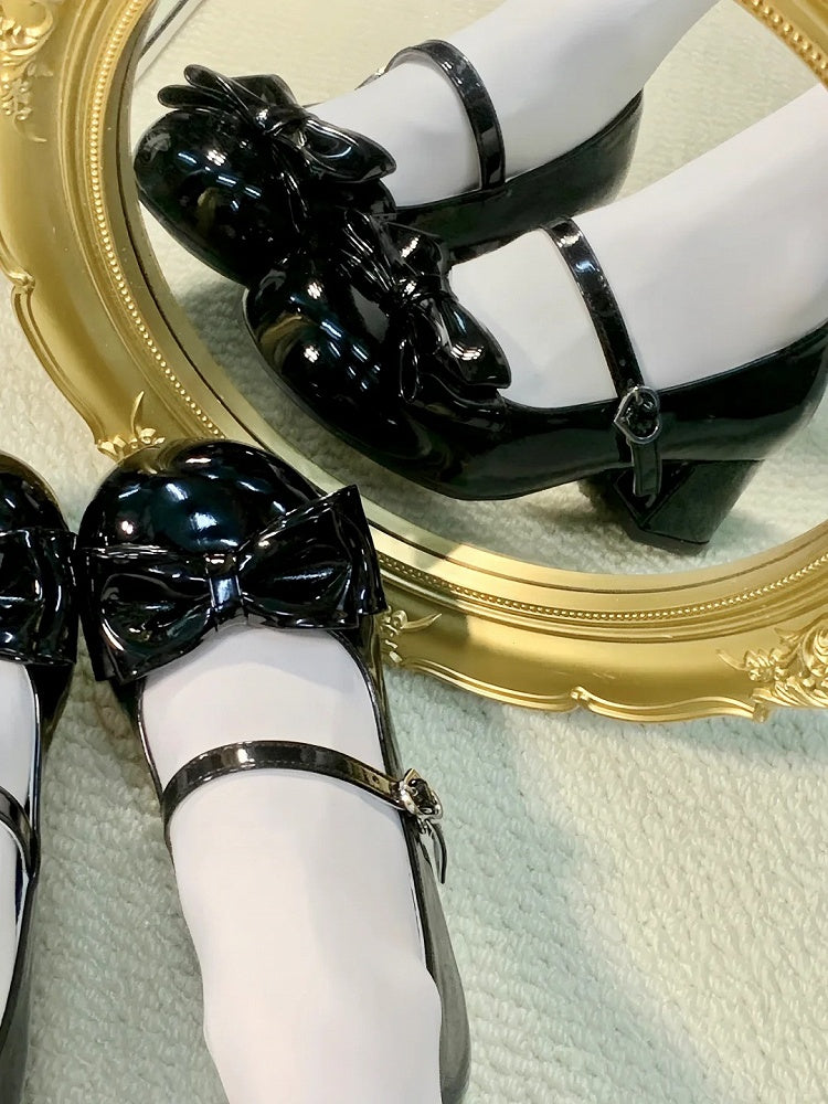 Lolita Janes Style Sweet in Mary Round Black - Toe PU