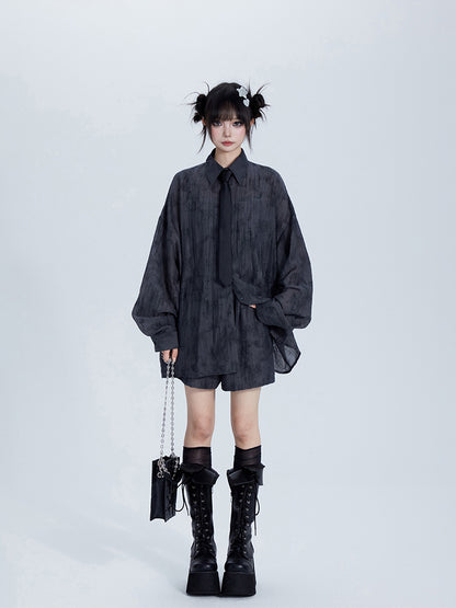 Soft Shorts Fabric Gray Casual Elastic-Waist Tencel in