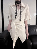 Neckline Styling Versatile Short Top - Crossover Shoulder Sleeve Drop Apricot
