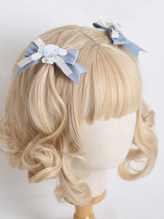 Pair Decorative Bowknot Puppy A Sweet Of Hairclips
