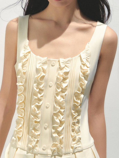 Sailor Yellow Kawaii Pleated with Collar Detachable Style Dress