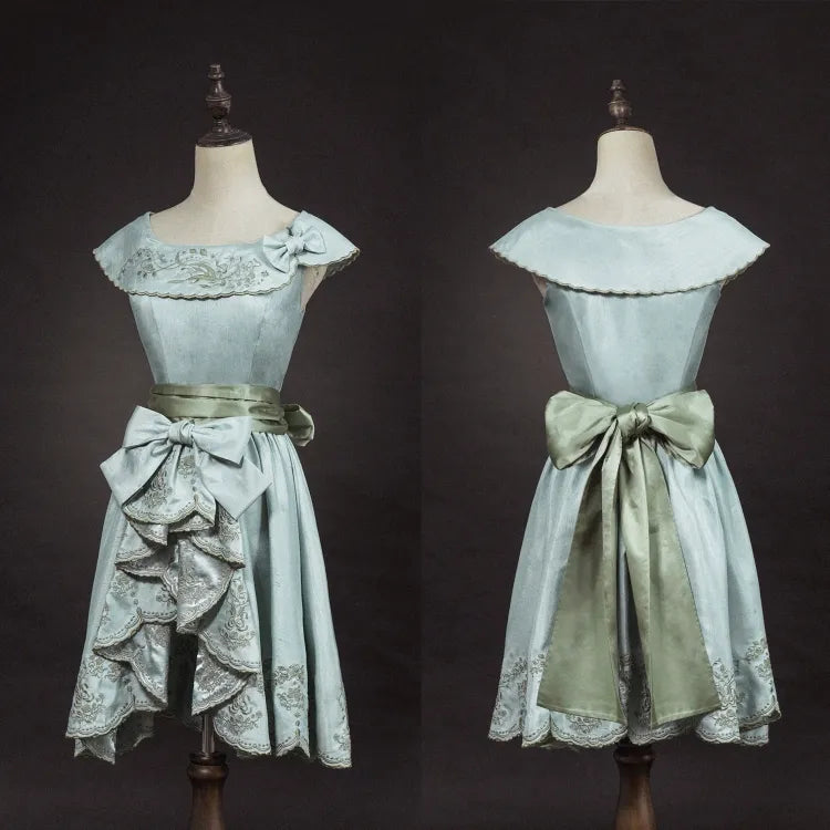 von Lily Slit the Ruffle Classic Stickerei Kleid Rock Cascading Valley Hellgrün Seite Lolita