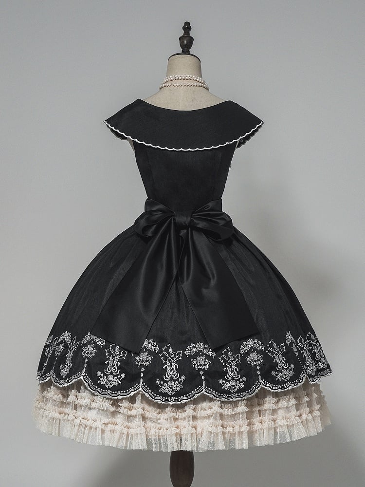 Waist Layered Lolita Skirt Under Beige Elastic Ruffles