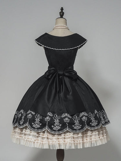 Waist Layered Lolita Skirt Under Beige Elastic Ruffles