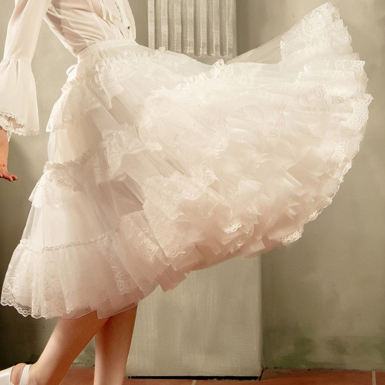White Puffy Multi-layered A-line Petticoat 65cm