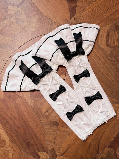 / Pink Blue Sleeves Red Black Decoration Detachable Bows