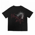 Print Dark Gothic T-Shirt with Centipede Aesthetic White/Black