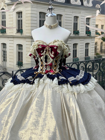 Snow White Lace-up Corset Waist Princess Dress Floor Length Ball Gown