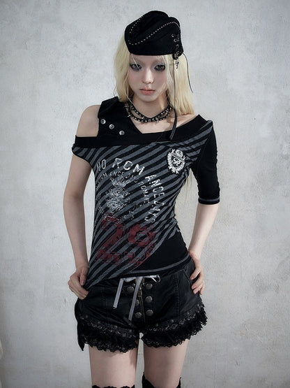 Black Faux Leather Shorts with Lace Trimmed Hems - NO ROMANCE