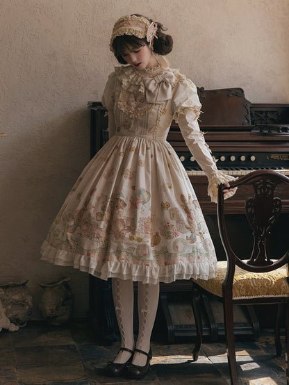 Bodice Toys Dress Embroidery Print Sleeves Teddy Lolita Short Sweet