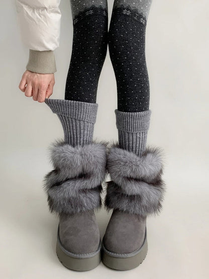 Fur Warmers Colors) Knit Leg Faux (5 Trim