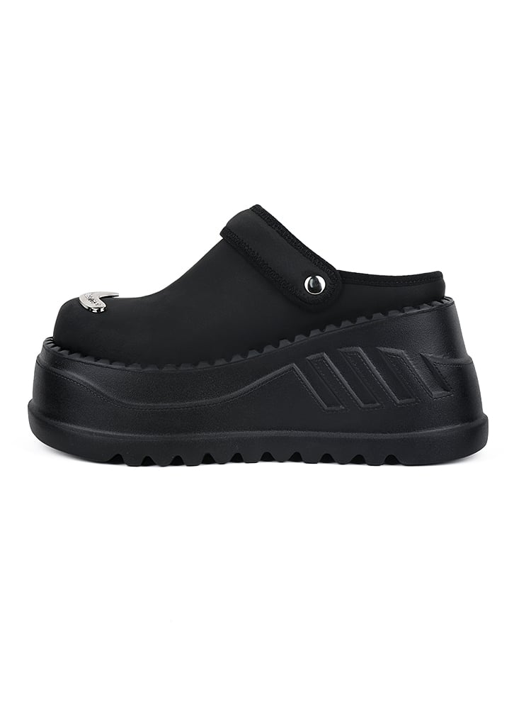 Metal Sole with Flip-Flop Bostons Top Straps Black Plates Platform Birkenstock Backless -