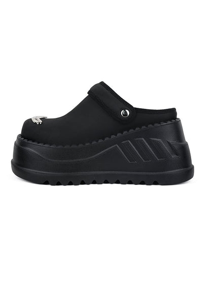 Metal Sole with Flip-Flop Bostons Top Straps Black Plates Platform Birkenstock Backless -