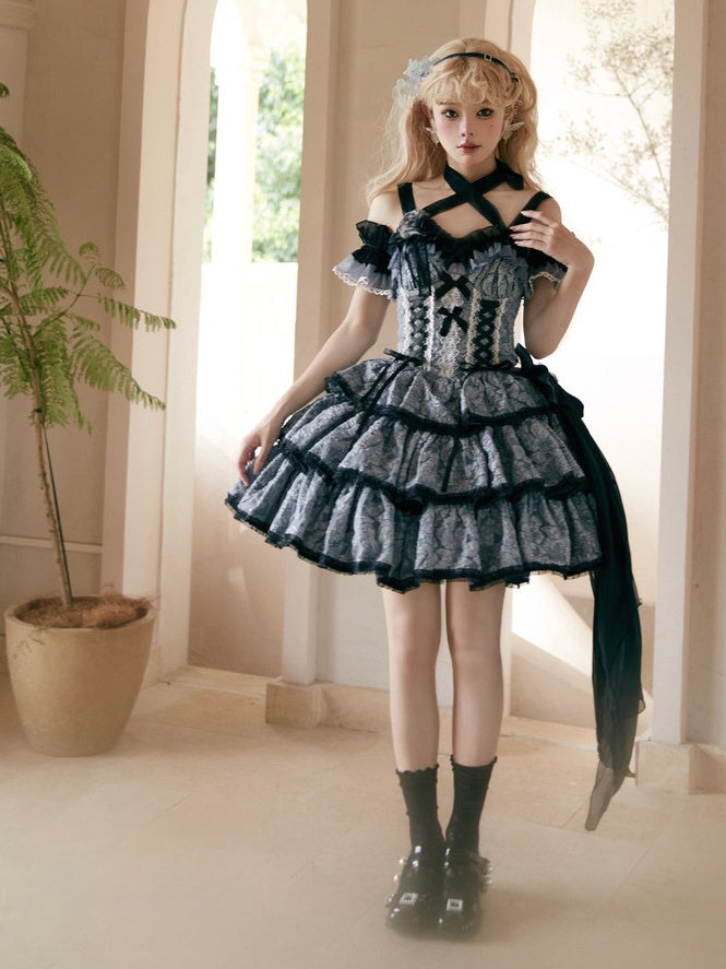 Accents Lolita with Train Rose Big Black Bow
