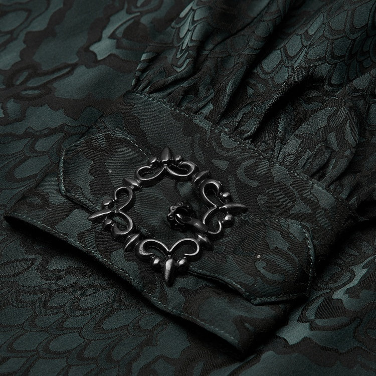 Green Gothic Jacquard Shirt Men's