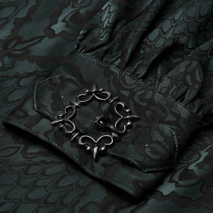 Green Gothic Jacquard Shirt Men's