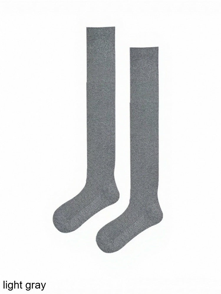 Six-Color Solid Ribbed Overknee Stockings - ModaSwings