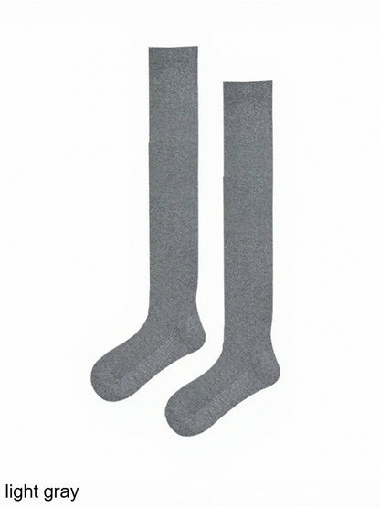 Six-Color Solid Ribbed Overknee Stockings - ModaSwings