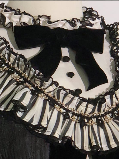 Komplettes Lolita Circus Ärmel Set in Schwarz – Vibes Sweet und Puff White