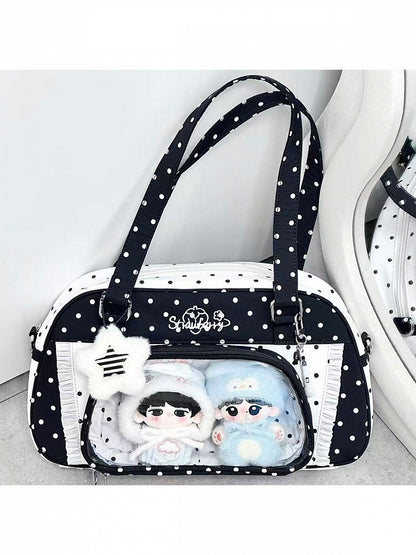 Monochrome Polka Dot Large Ita Crossbody Bag