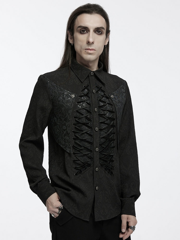 Goth Structured Men's Shirt Black