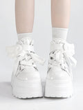 Shoes Accents Wings Gothic Platform Detachable White