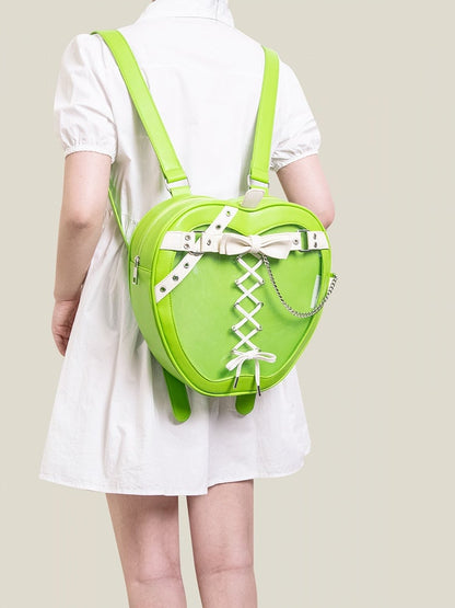 Ita Detail Green Lace-up Backpack Apple Design