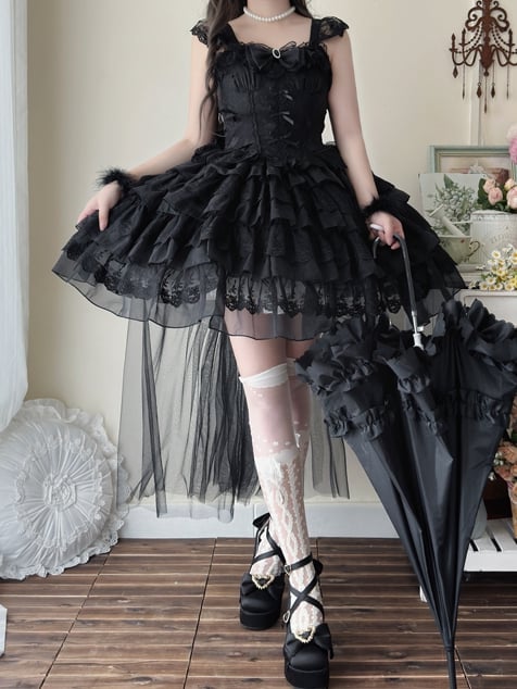 Hanayome Jumper Shiro Skirt Lolita Black Fabric Princess Dress Butterfly