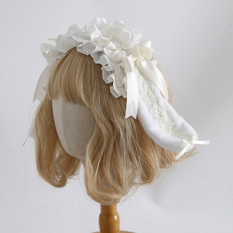 バニーディテール耳カラーKC蝶結びフリルロリータオプション8スイート