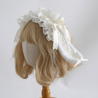 バニーディテール耳カラーKC蝶結びフリルロリータオプション8スイート