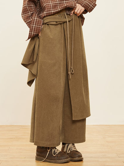 Asymmetrical Cut Pants 3 Wide-leg Design Colors