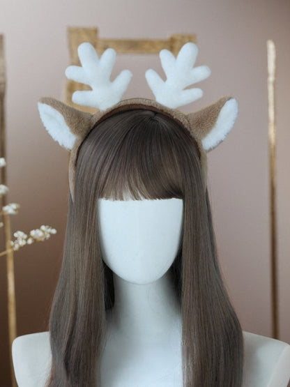 Plush Themed KC Lolita Brown / Cute White Ear Deer Christmas