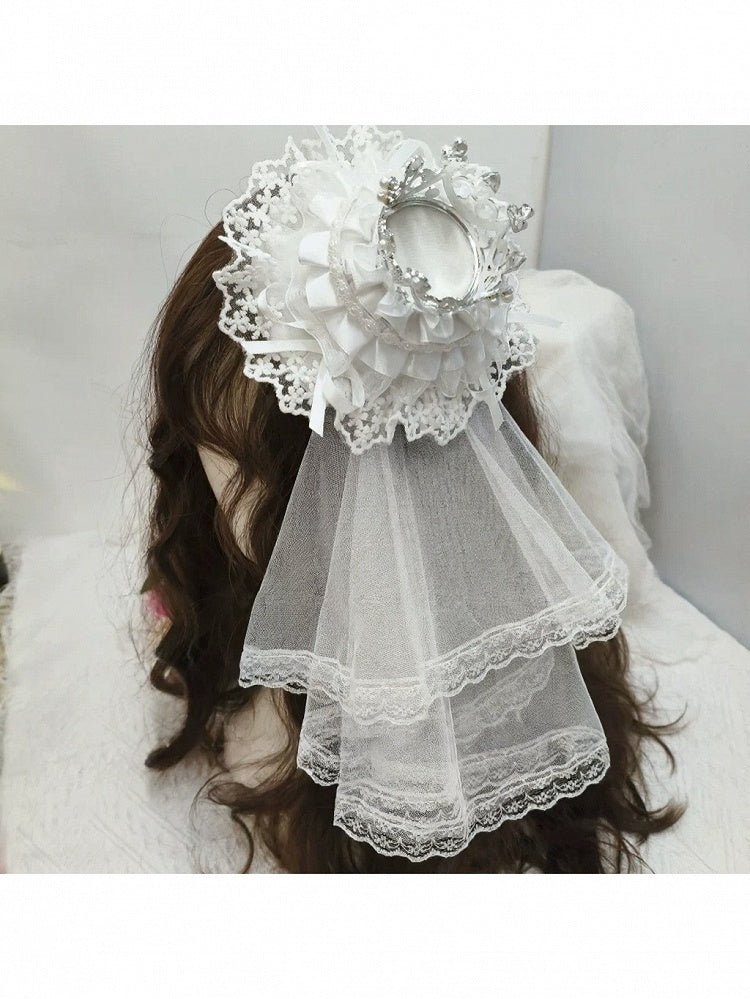 White Lolita Mini Hat Veil