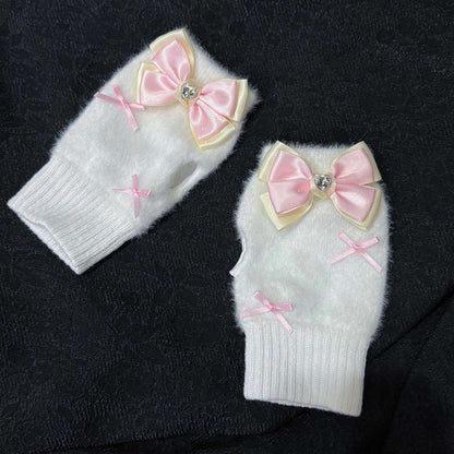Accent Pink/Blue with Sweet Lolita Bow Rhinestone and White Gloves