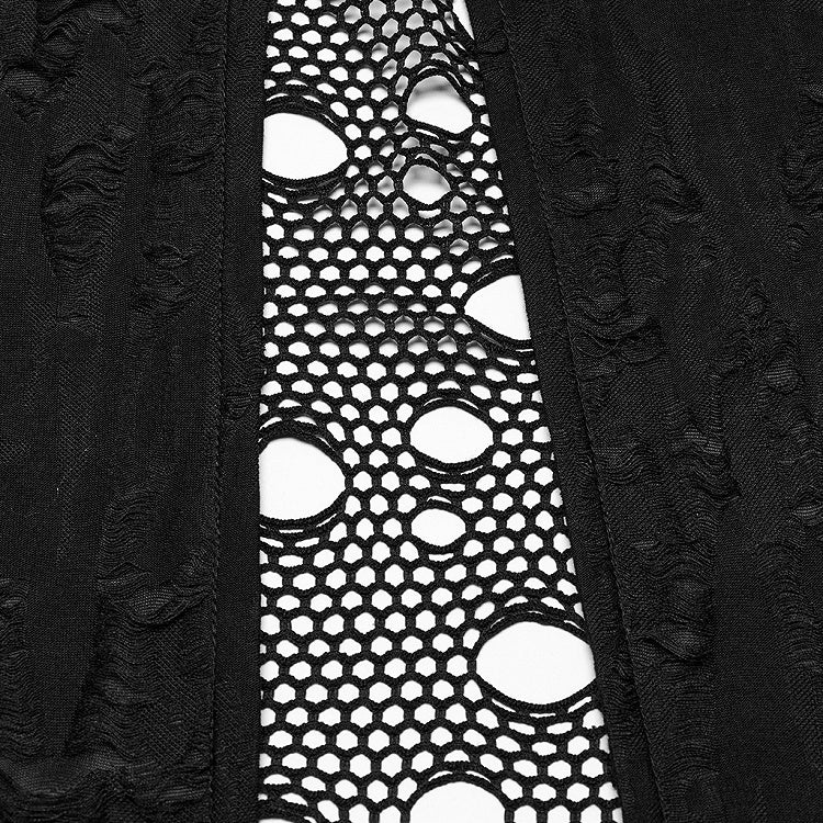 Knitted Black Decadent Coat Gothic Asymmetric