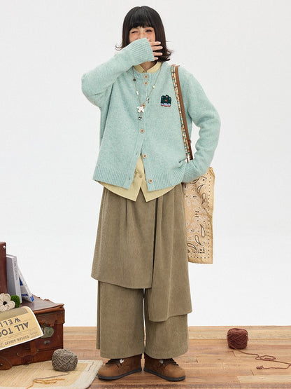 Asymmetrical Cut Pants 3 Wide-leg Design Colors