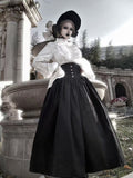 High Corset Lolita Black Skirt Gothic Belt Waist