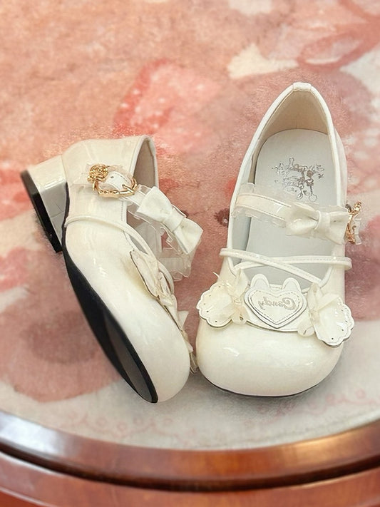 Candy Janes Theme Design Mary Snap White with PU Lolita Sweet Low-heel