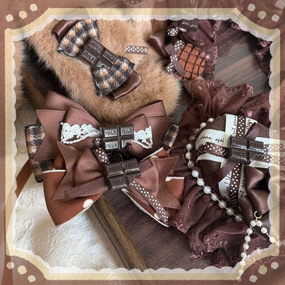 Lolita 12 Mini Hairband Chocolate Hairclip Brown KC Options Element / Bear Ring Hat