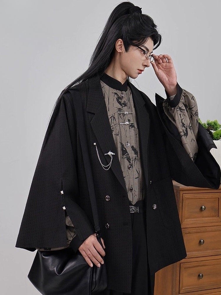 Brooch with Swallow Chinese Style Chain Golden/Silver Charm